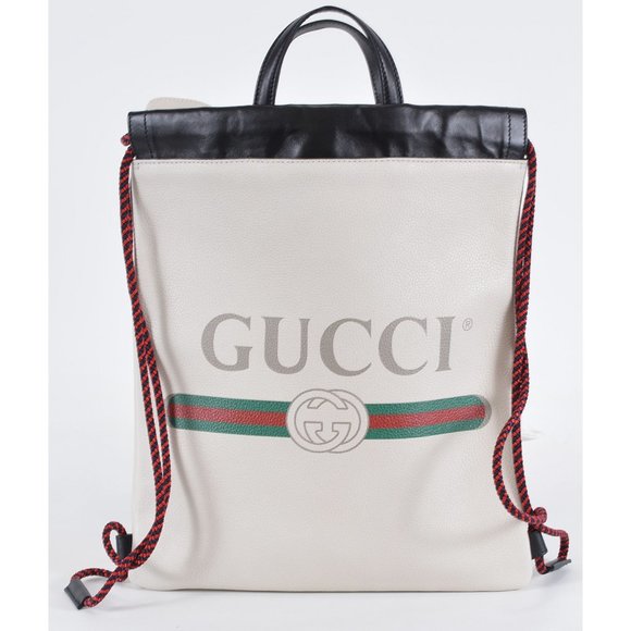 New Gucci Kids JUNIOR Logo Print Pebbled Leather Backpack Purse W/Pouch - Picture 5 of 12